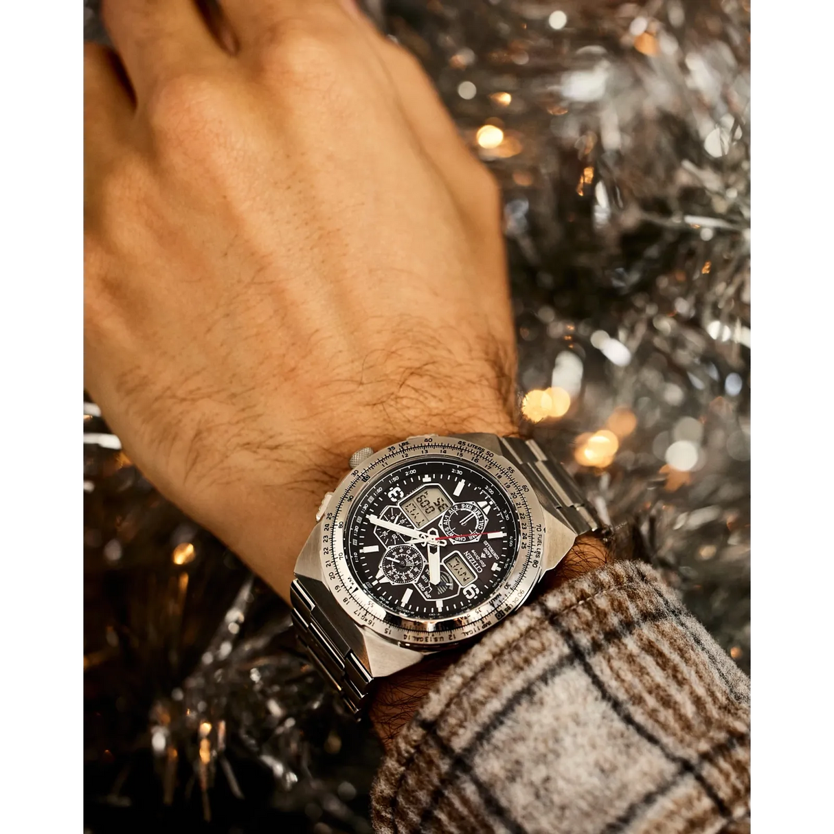 JY8120-58E Reloj Citizen Promaster Skyhawk de hombre pulsera de metal 46 mm Eco-drive