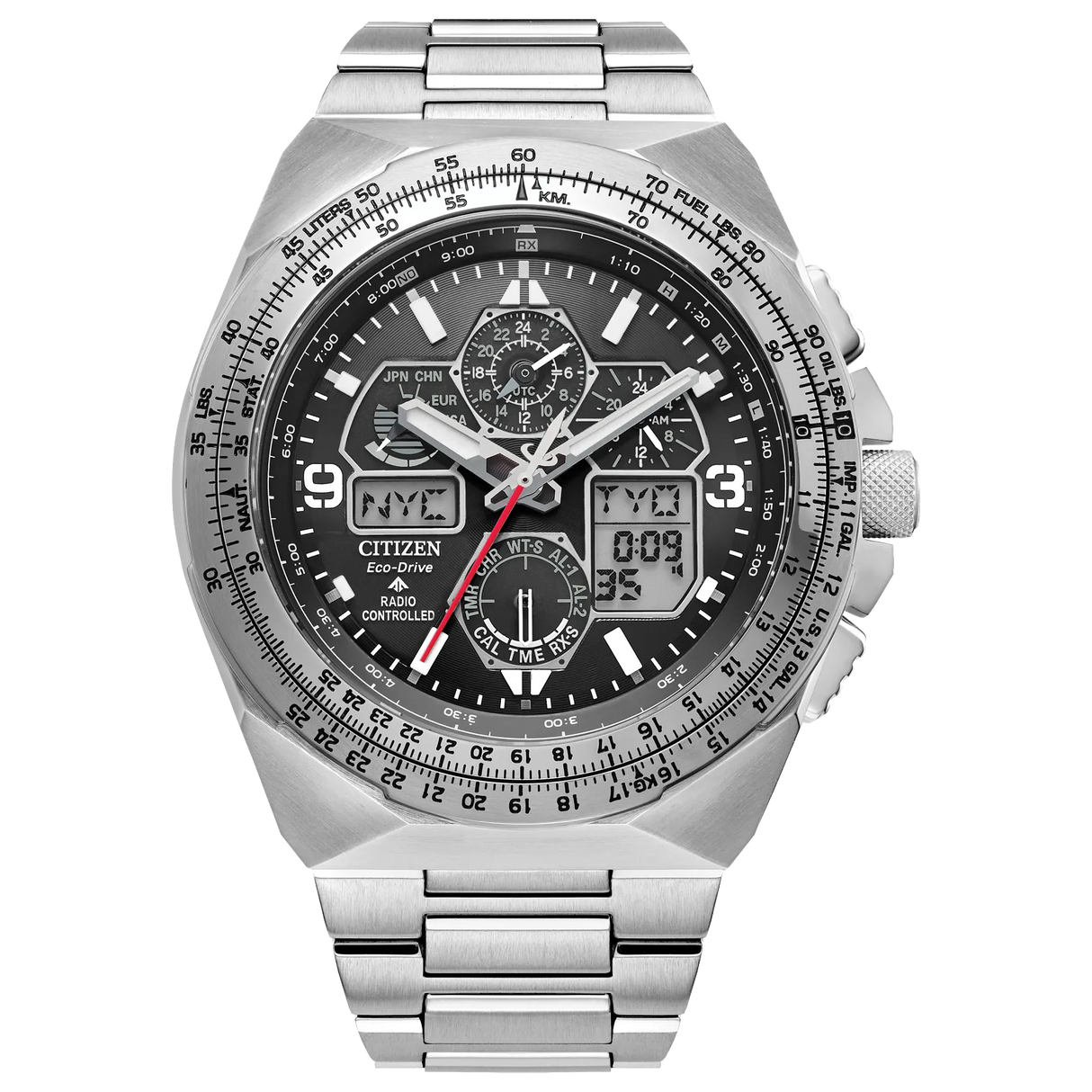 JY8120-58E Reloj Citizen Promaster Skyhawk de hombre pulsera de metal 46 mm Eco-drive