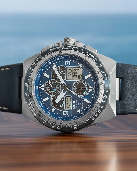 JY8148-08L Reloj Citizen Promaster Skyhawk A-T Eco-drive de hombre pulsera de cuero 46 mm