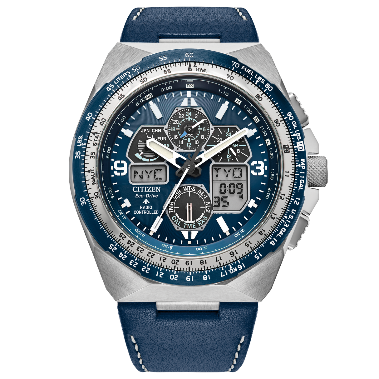 JY8148-08L Reloj Citizen Promaster Skyhawk A-T Eco-drive de hombre pulsera de cuero 46 mm