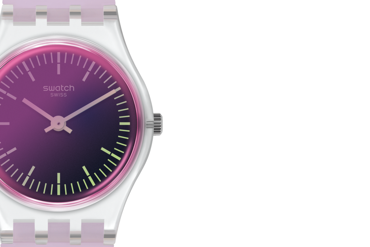 LK390 Swatch Ultraviolet de mujer pulsera de caucho
