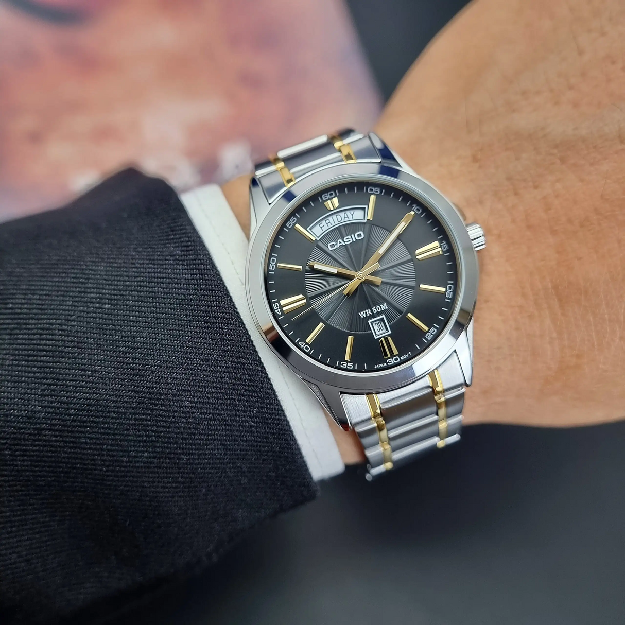 MTP-1381G-1AV Casio de hombre correa de metal