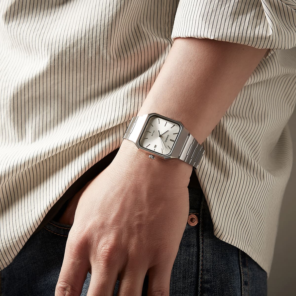 MTP-B185D-7AV Reloj Casio de hombre pulsera de acero inoxidable 40 mm