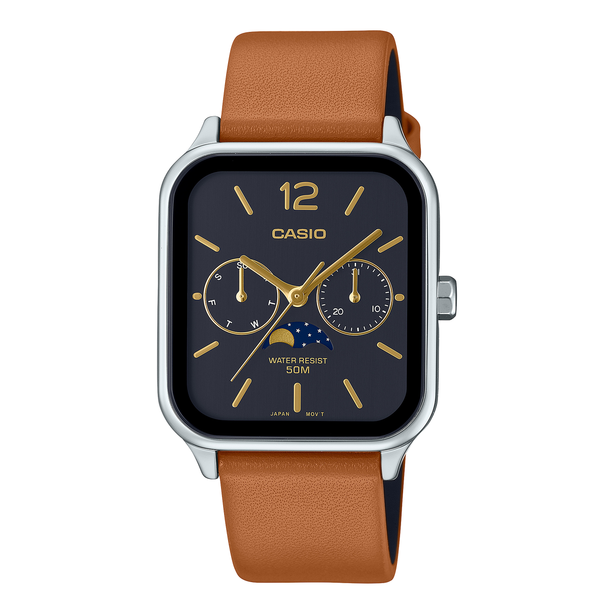 MTP-M305L-1AV Casio de hombre pulsera de cuero