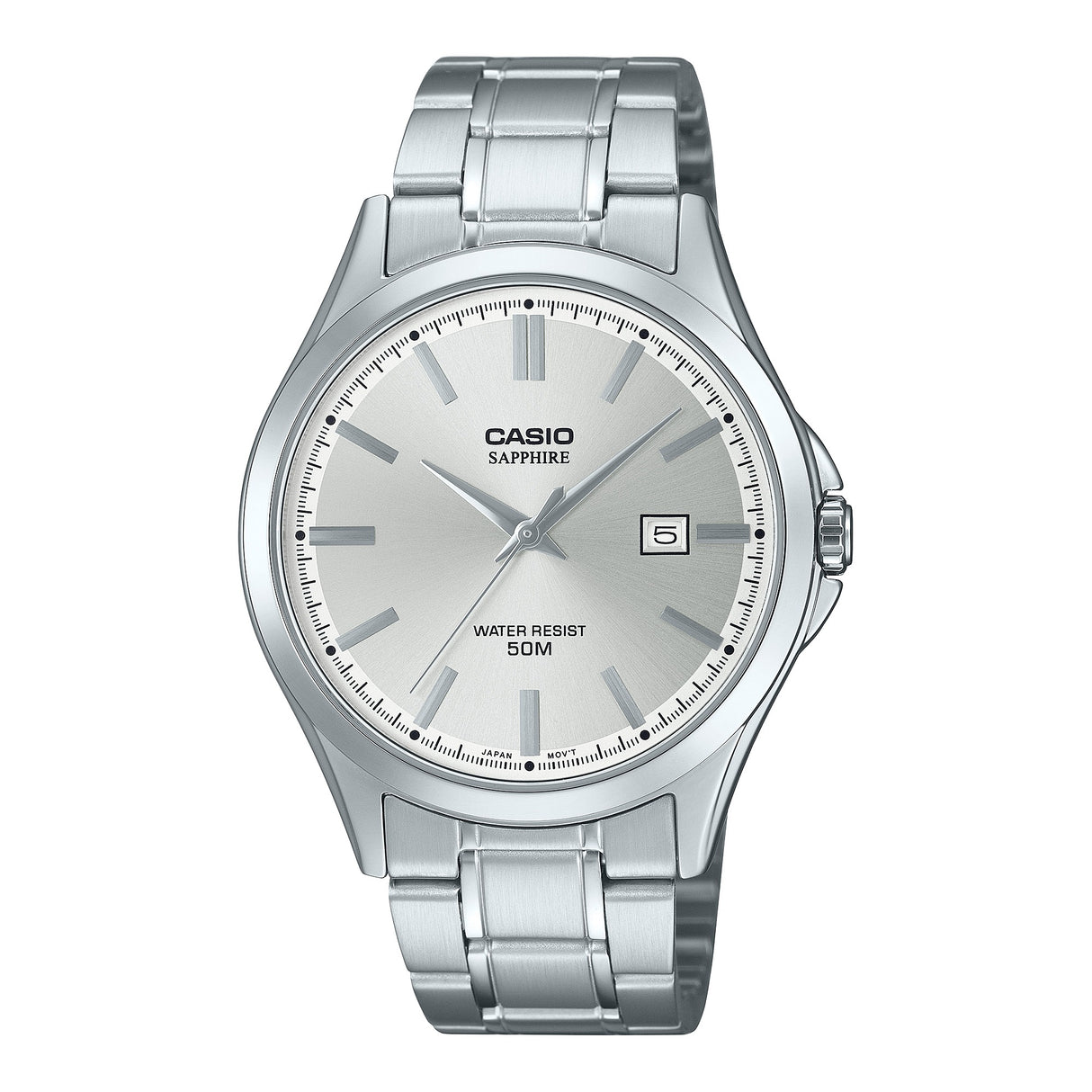 MTS-115D-7AV Reloj Casio Saphhire de hombre pulsera de metal 47 mm con cristal zafiro