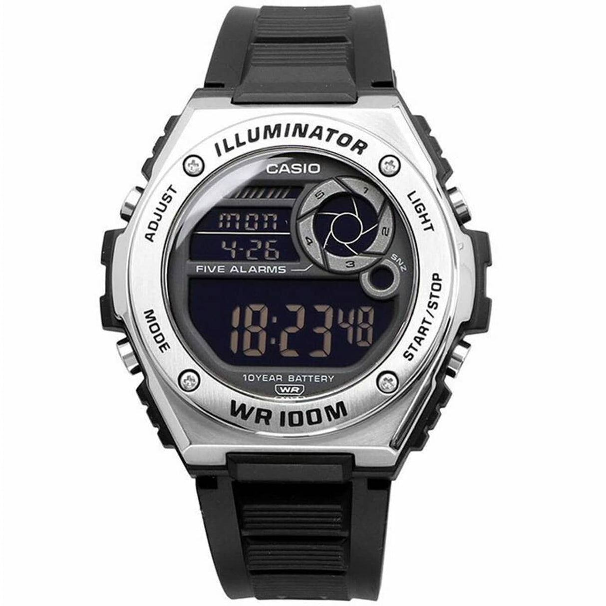 MWD-100H-1BV Reloj Casio para Hombre, Illuminator 10 Años de Batería