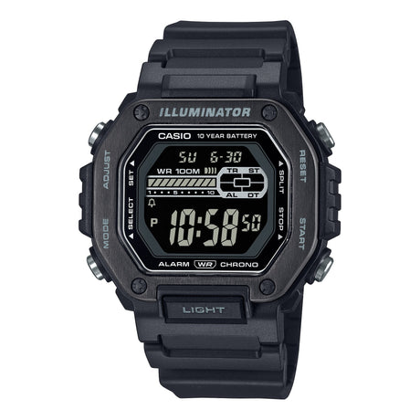 MWD-110HB-1BV Reloj Casio Digital Illuminator para Caballero con Correa de Caucho y 10 Años de Batería