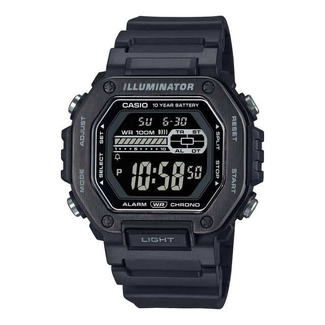 MWD-110HB-1BV Reloj Casio Digital Illuminator para Caballero con Correa de Caucho y 10 Años de Batería