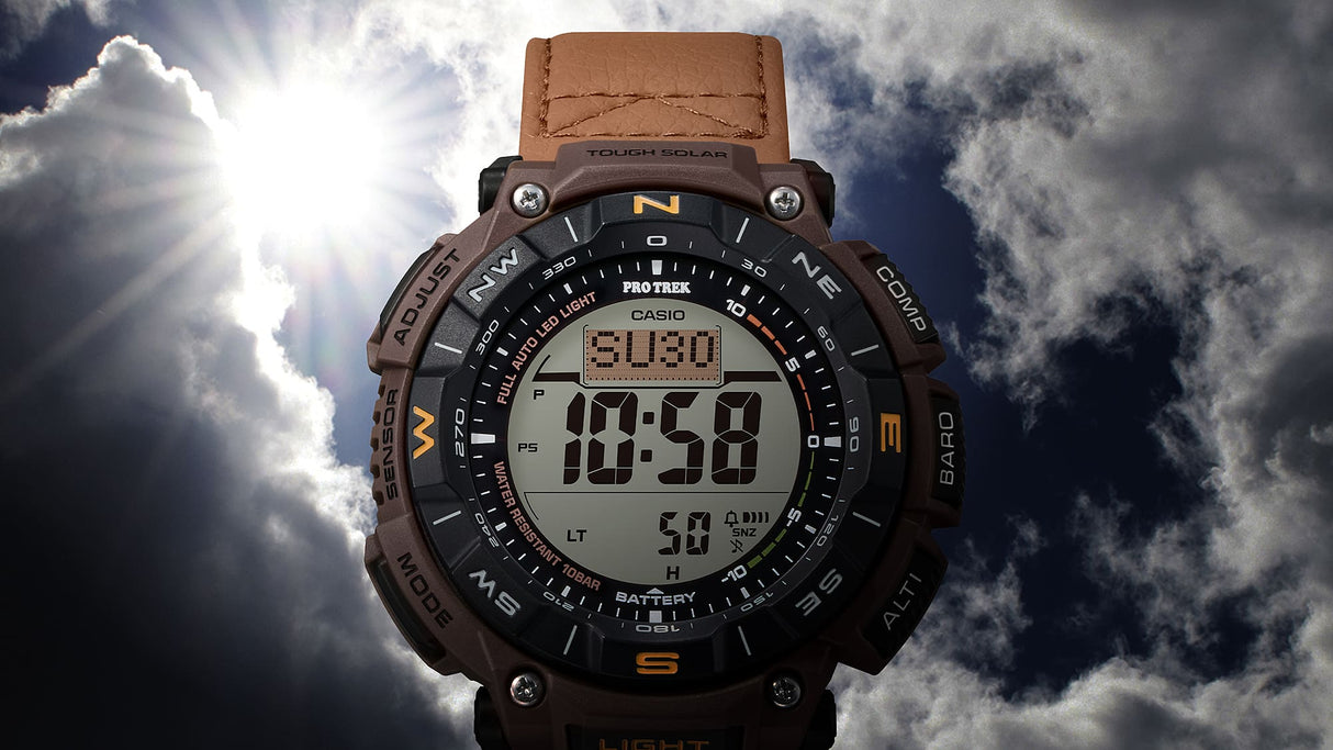 PRG-340L-5 Casio Pro-Trek de hombre pulsera de piel