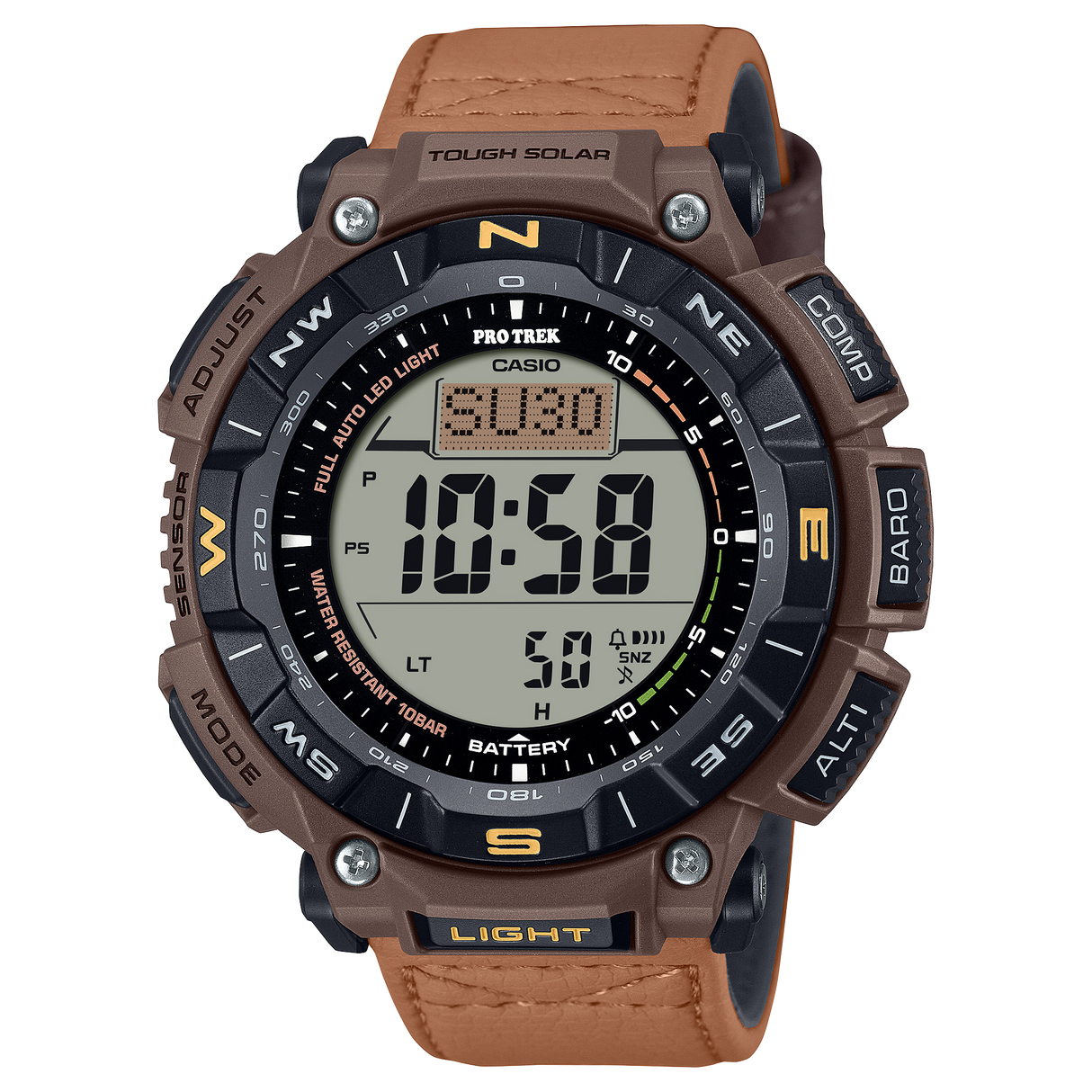 PRG-340L-5 Casio Pro-Trek de hombre pulsera de piel