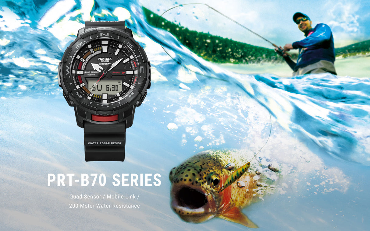 PRT-B70-1 Casio Pro Trek para caballero pulsera de resina con bluetooth