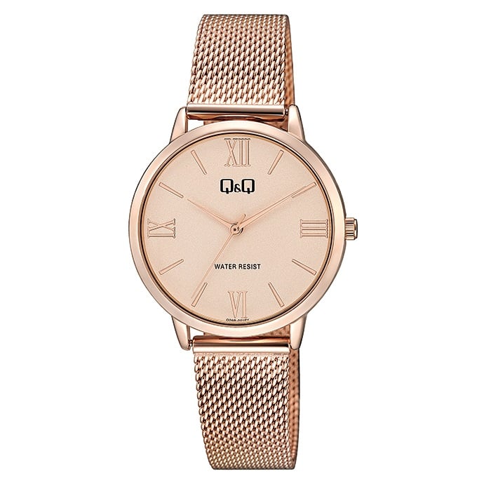 Q26B-001PY Reloj QQ para dama con pulsera Mesh