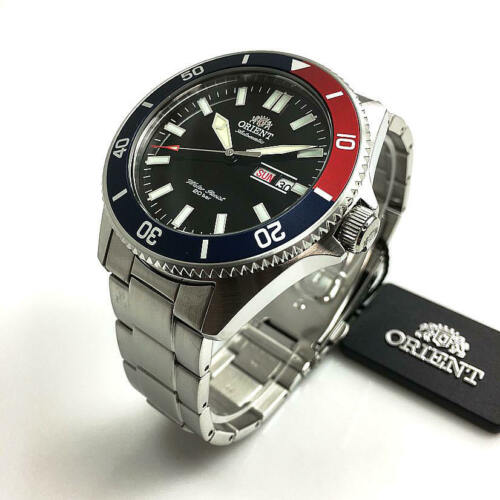 RA-AA0912B19B Orient Automático Kanno Bisel Pepsi Reloj De Caballero Correa de Acero Inoxidable