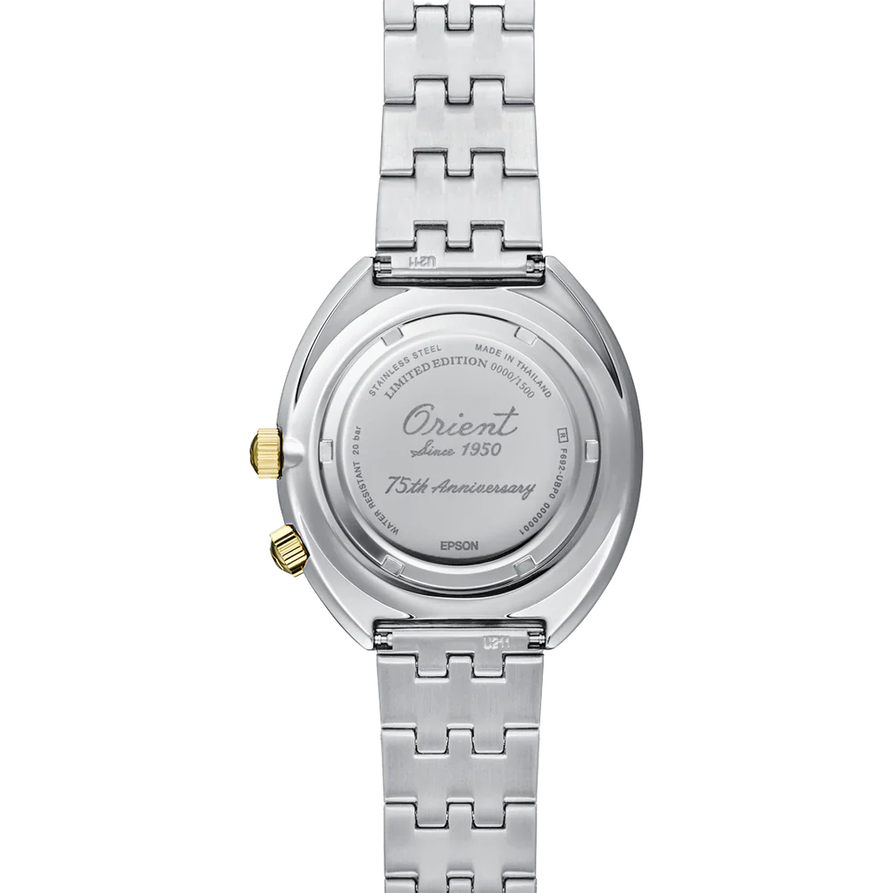 RA-AA0E08Y Reloj Orient de hombre pulsera de metal World Map 75th Aniversario