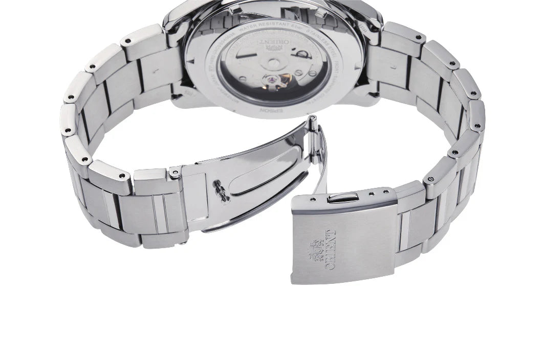 RA-AK0307B Reloj Orient sun and moon de hombre correa de acero inoxidable