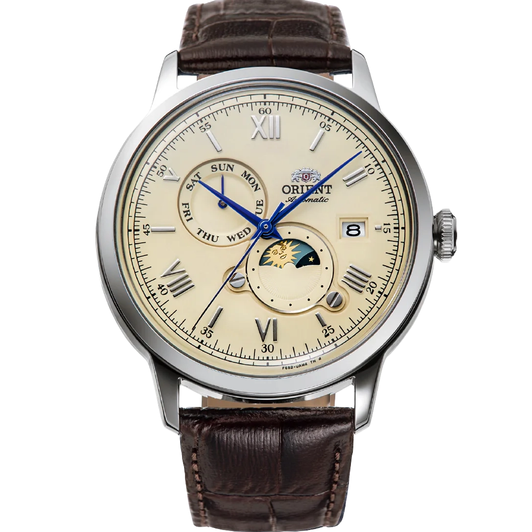 RA-AK0803Y Orient Bambino de caballero pulsera de cuero