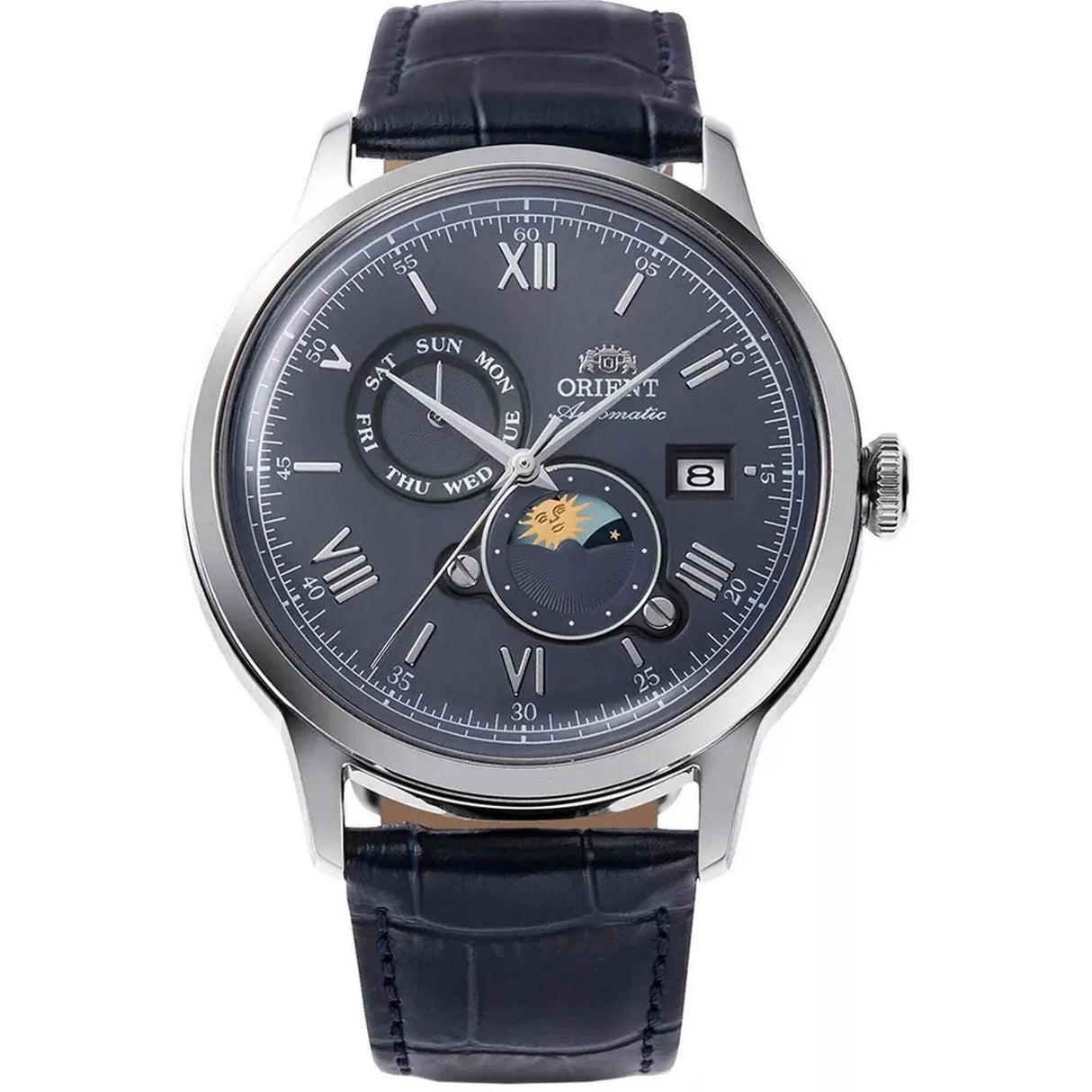 RA-AK0806L Reloj Orient Classic Sun and moon de hombre pulsera de piel 41 mm