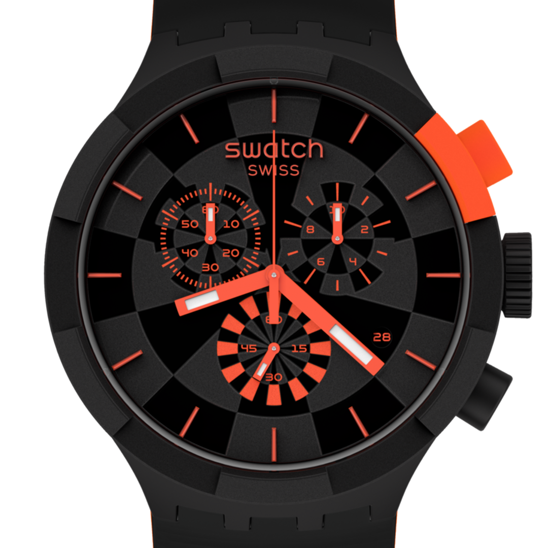 SB02B402 Swatch Checkpont Red Big Bold de hombre pulsera de caucho