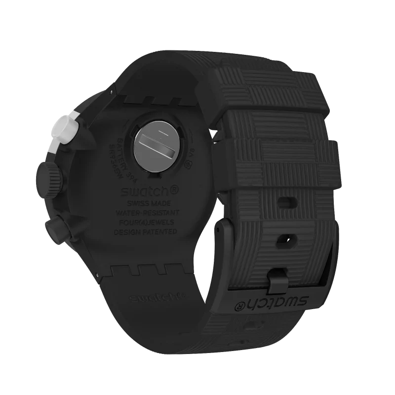 SB02B404 Reloj Swatch Chequered Silver de hombre correa de silicona 47 mm