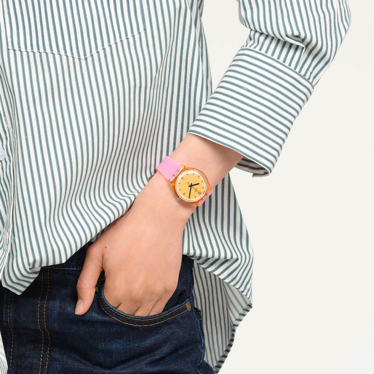 SO28O401 Reloj Swatch Coral Dreams unisex pulsera de caucho