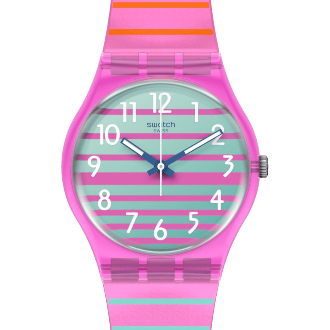 SO28P105 Reloj Swatch Electrifying Summer unisex banda de silicona