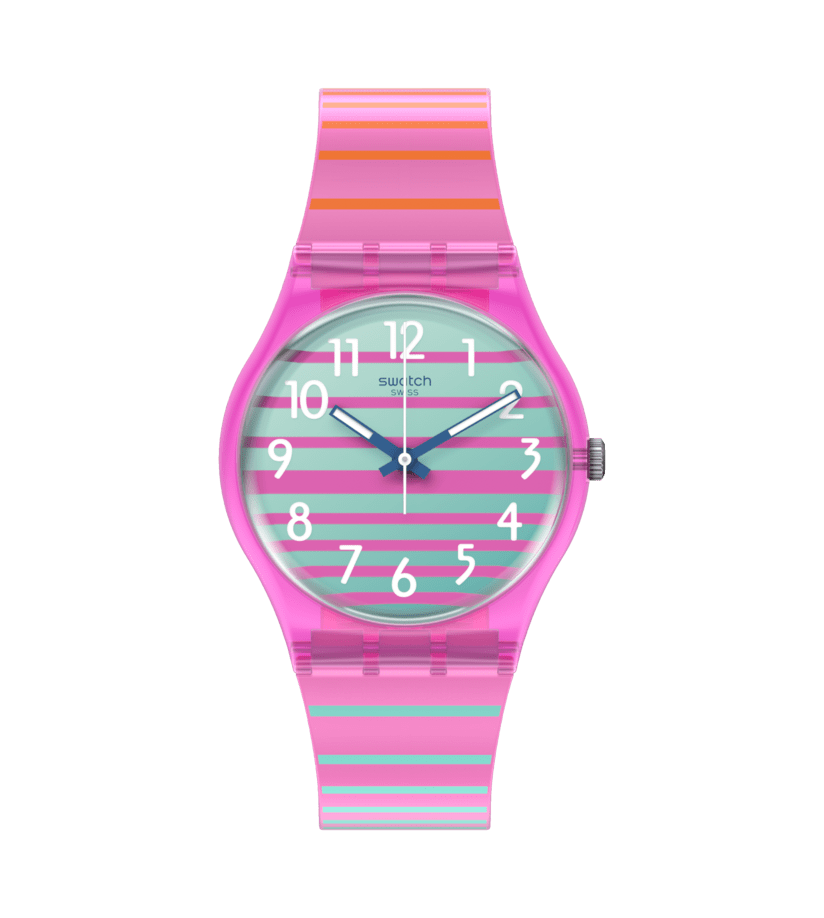 SO28P105 Reloj Swatch Electrifying Summer unisex banda de silicona