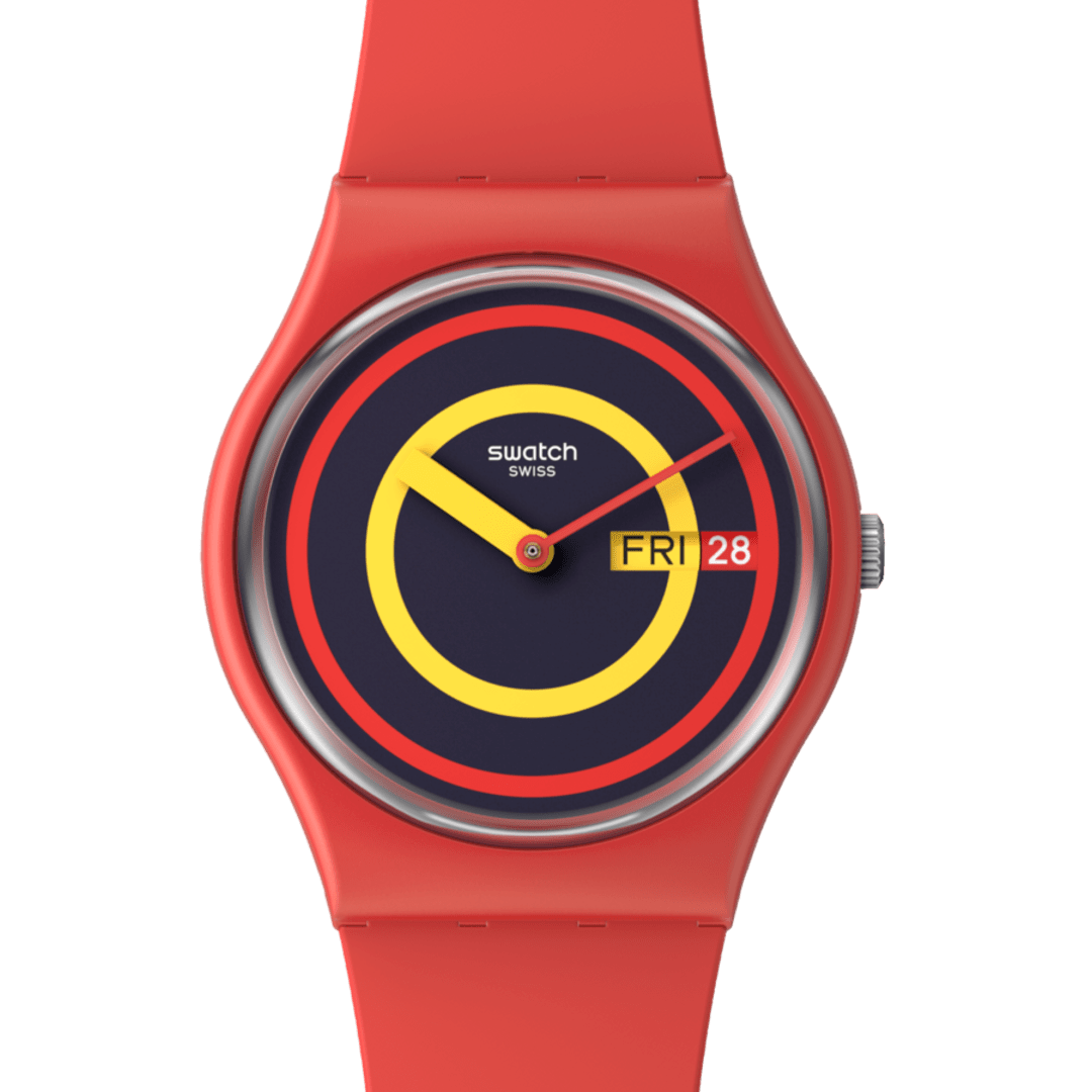 SO28R702 Reloj Swatch Concentric Red unisex banda de caucho
