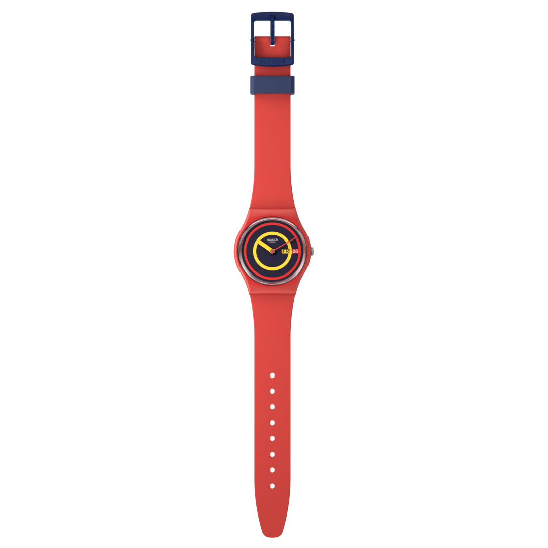SO28R702 Reloj Swatch Concentric Red unisex banda de caucho