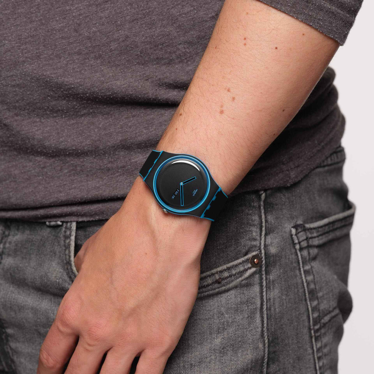 SO29S701 Reloj Swatch Minimal Line Blue Unisex banda de caucho