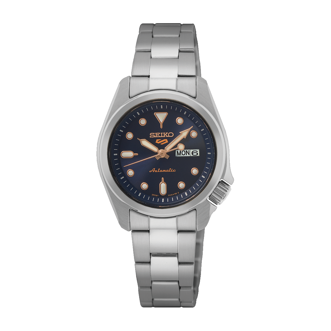 SRE003K1 Reloj Seiko 5 Sports de dama pulsera de metal 28 mm
