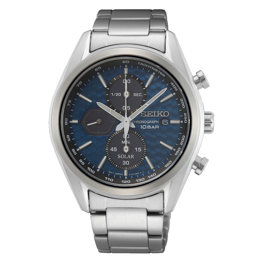 SSC801P1 Seiko Solar de caballero pulsera de metal