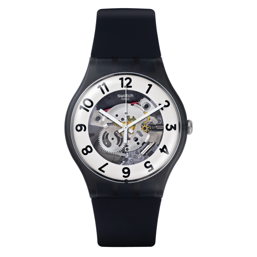 SUOB134 Swatch Skeletor de hombre pulsera de caucho