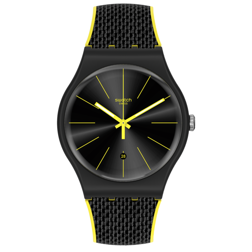 SUOB406 Reloj Swatch Night Cord unisex correa de tela