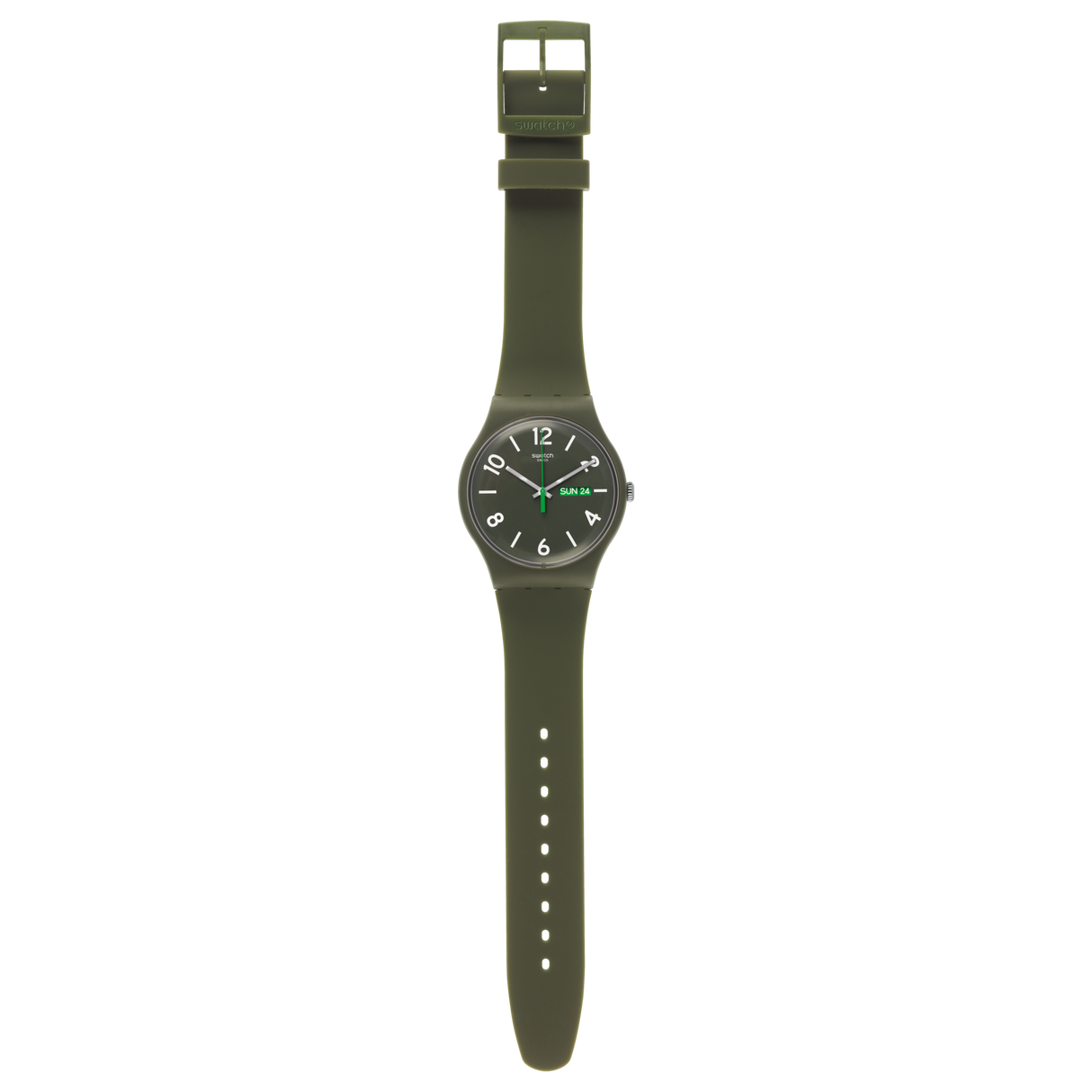 SUOG706 Swatch Backup Green unisex pulsera de caucho