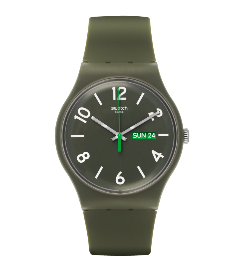 SUOG706 Swatch Backup Green unisex pulsera de caucho