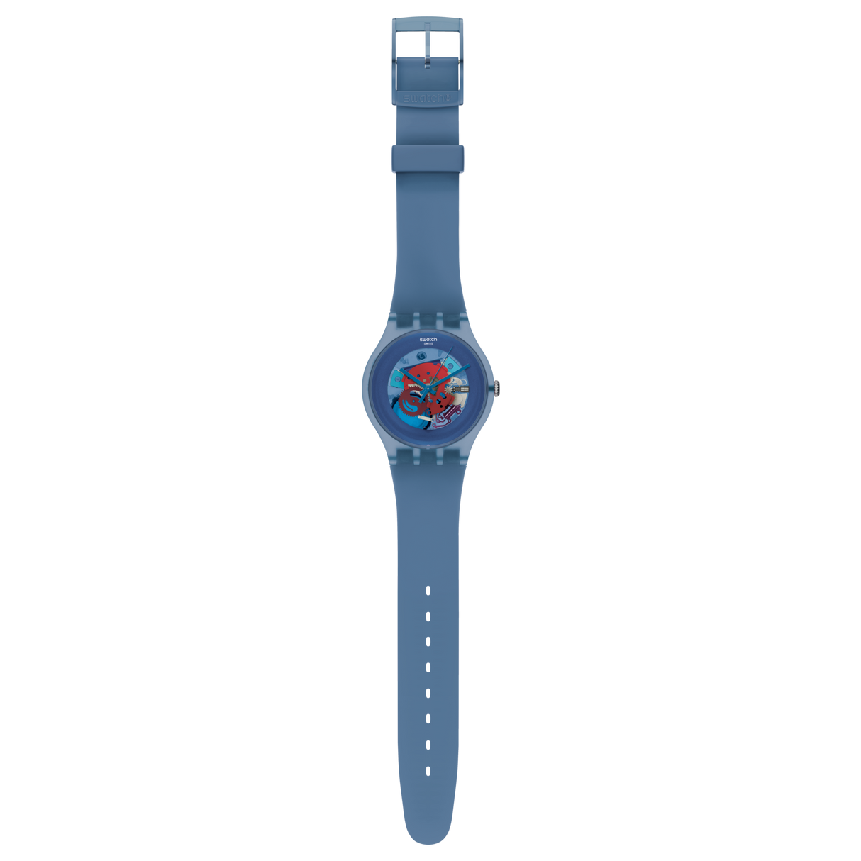 SUON102 Swatch Blue Grey Lacquered de dama pulsera de resina