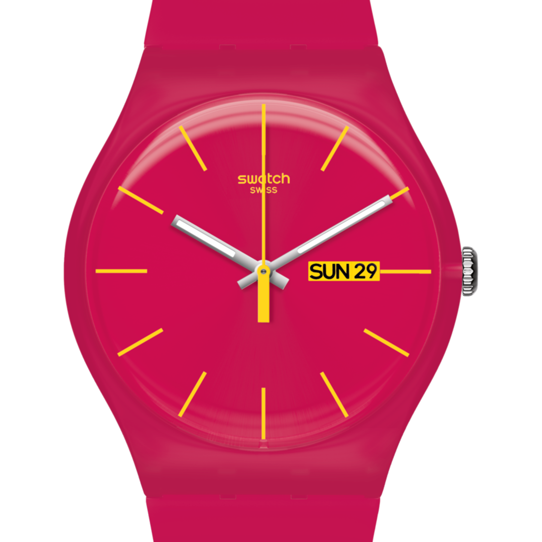 SUOR704 Reloj Swatch Rubine Rebel de dama pulsera de caucho