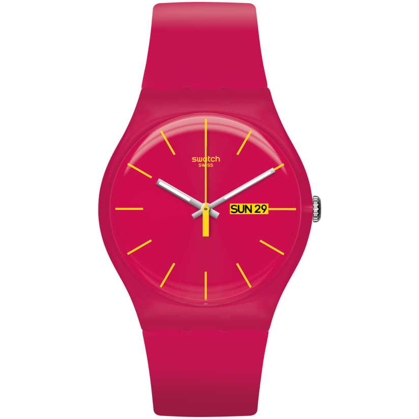 SUOR704 Reloj Swatch Rubine Rebel de dama pulsera de caucho