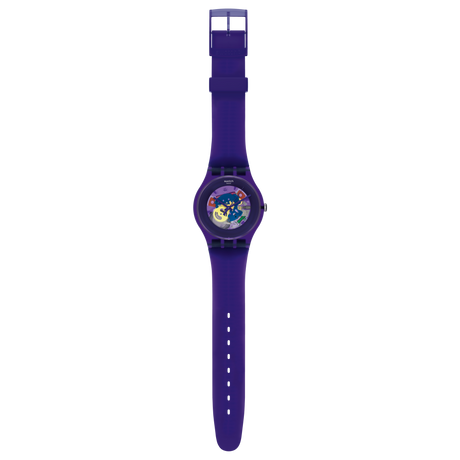 SUOV100 Swatch Purple Lacquered unisex pulsera de caucho