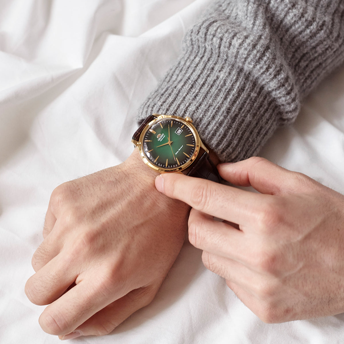 TAC08002F Orient Bambino de hombre pulsera de piel