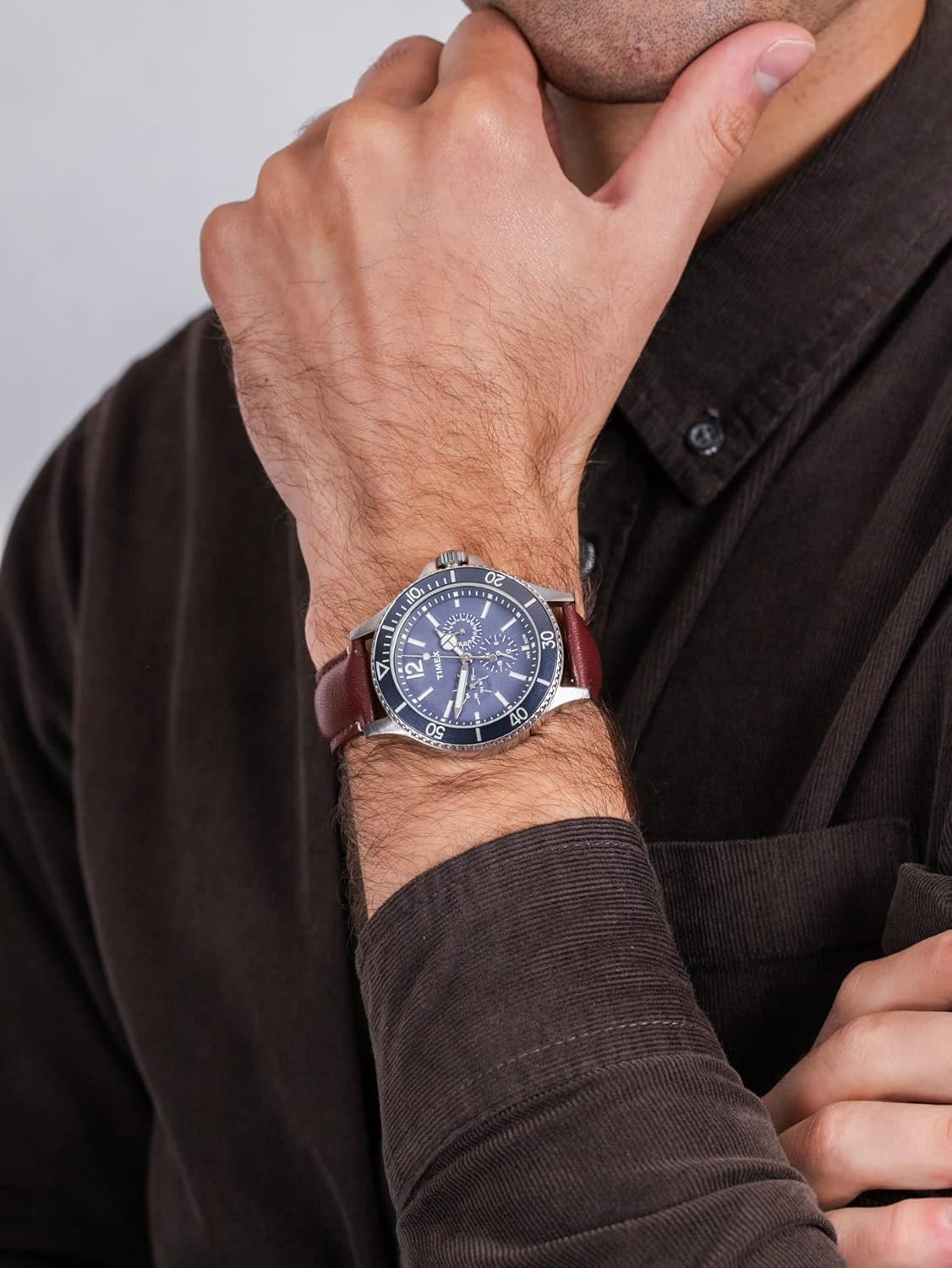 TW2U13000 Timex Harborside de caballero pulsera de piel