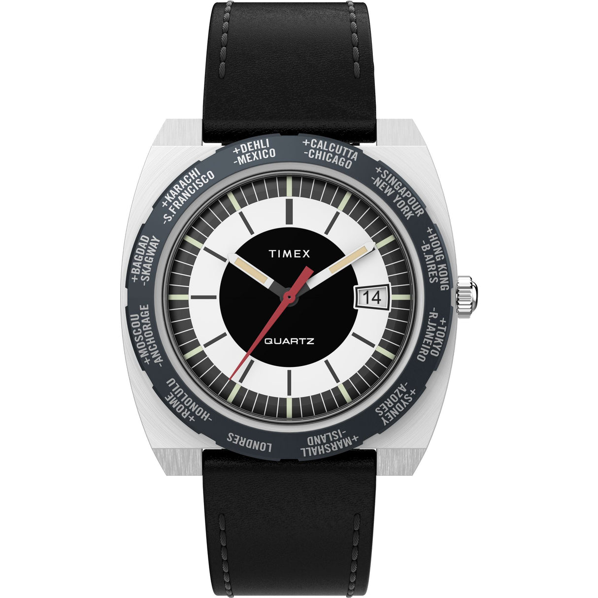 TW2V69500 Reloj Timex World Time Reissue de hombre correa de cuero 39 mm