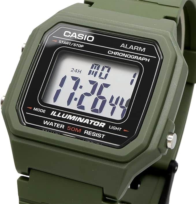 W-217H-3AV Reloj Casio Digital Vintage Clásico Illuminator para Caballero con Banda de Goma