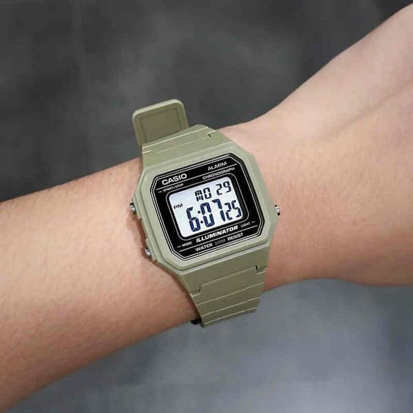 W-217H-5AV Reloj Casio Digital Vintage Clásico Illuminator para Caballero con Banda de Goma