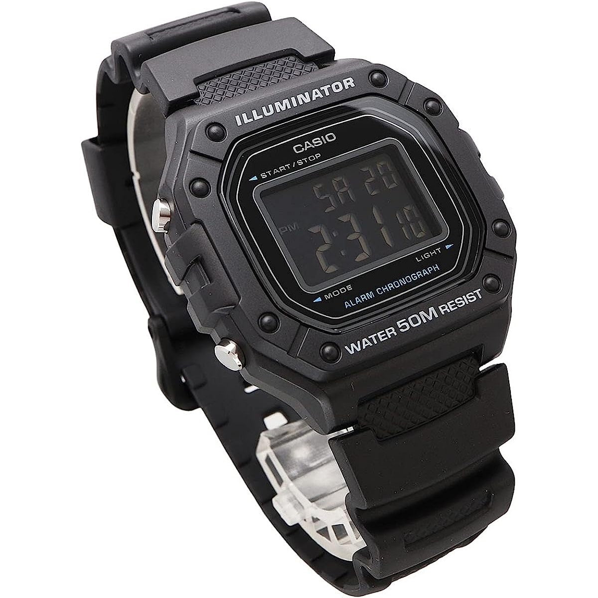 W-218H-1BV Casio Reloj para Hombre, Illuminator con Cronógrafo