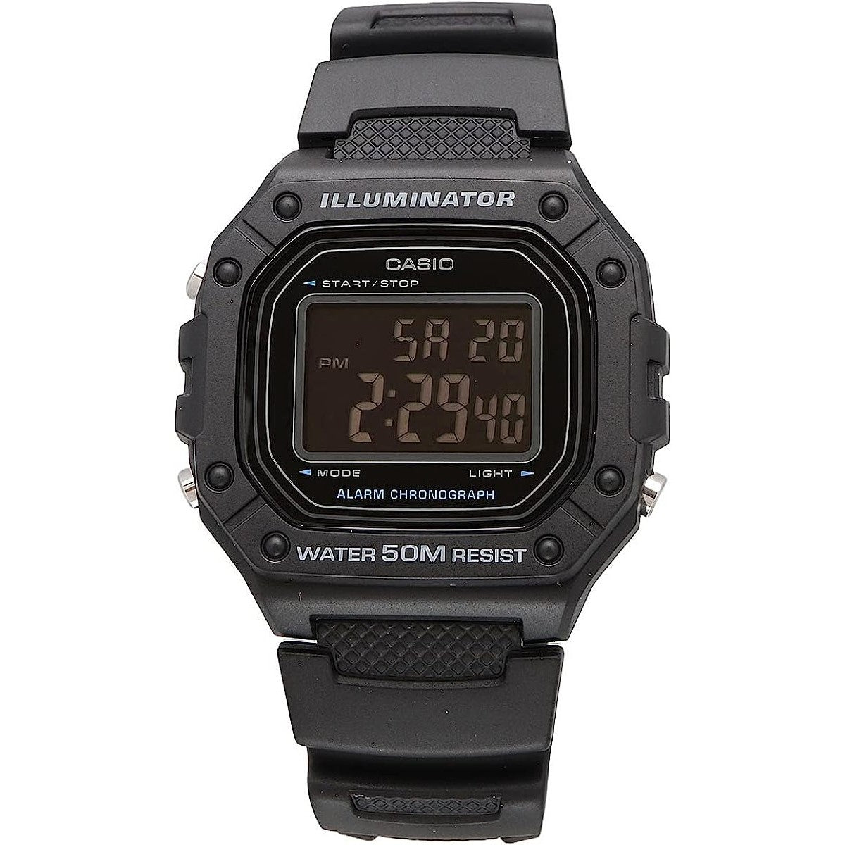 W-218H-1BV Casio Reloj para Hombre, Illuminator con Cronógrafo