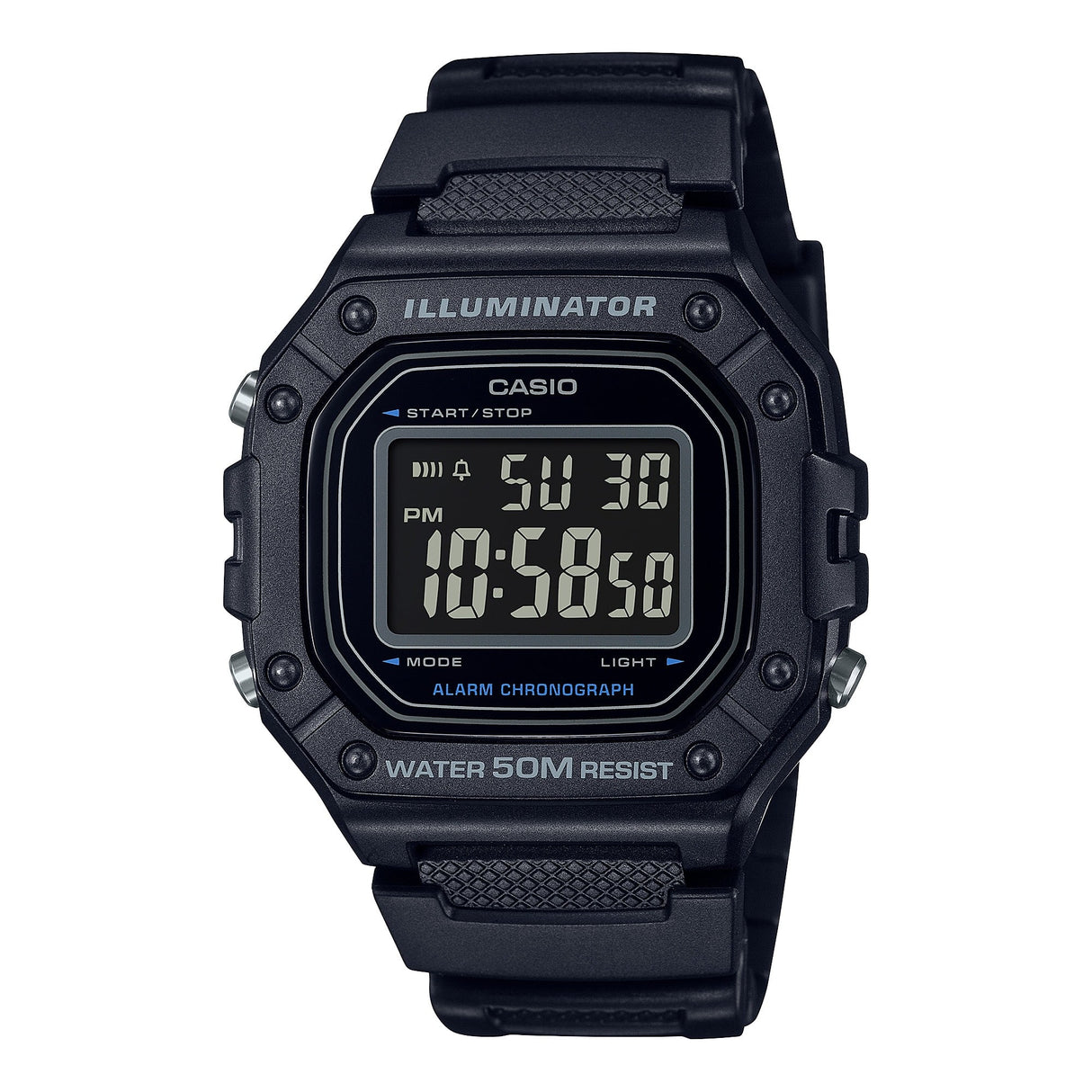 W-218H-1BV Casio Reloj para Hombre, Illuminator con Cronógrafo