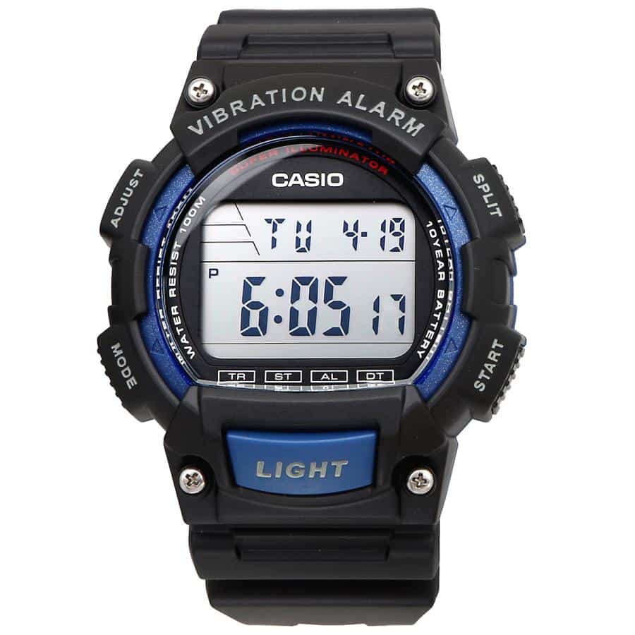 W-736H-2AV Reloj Casio para Hombre, Alarma Vibrante Super Illuminantor