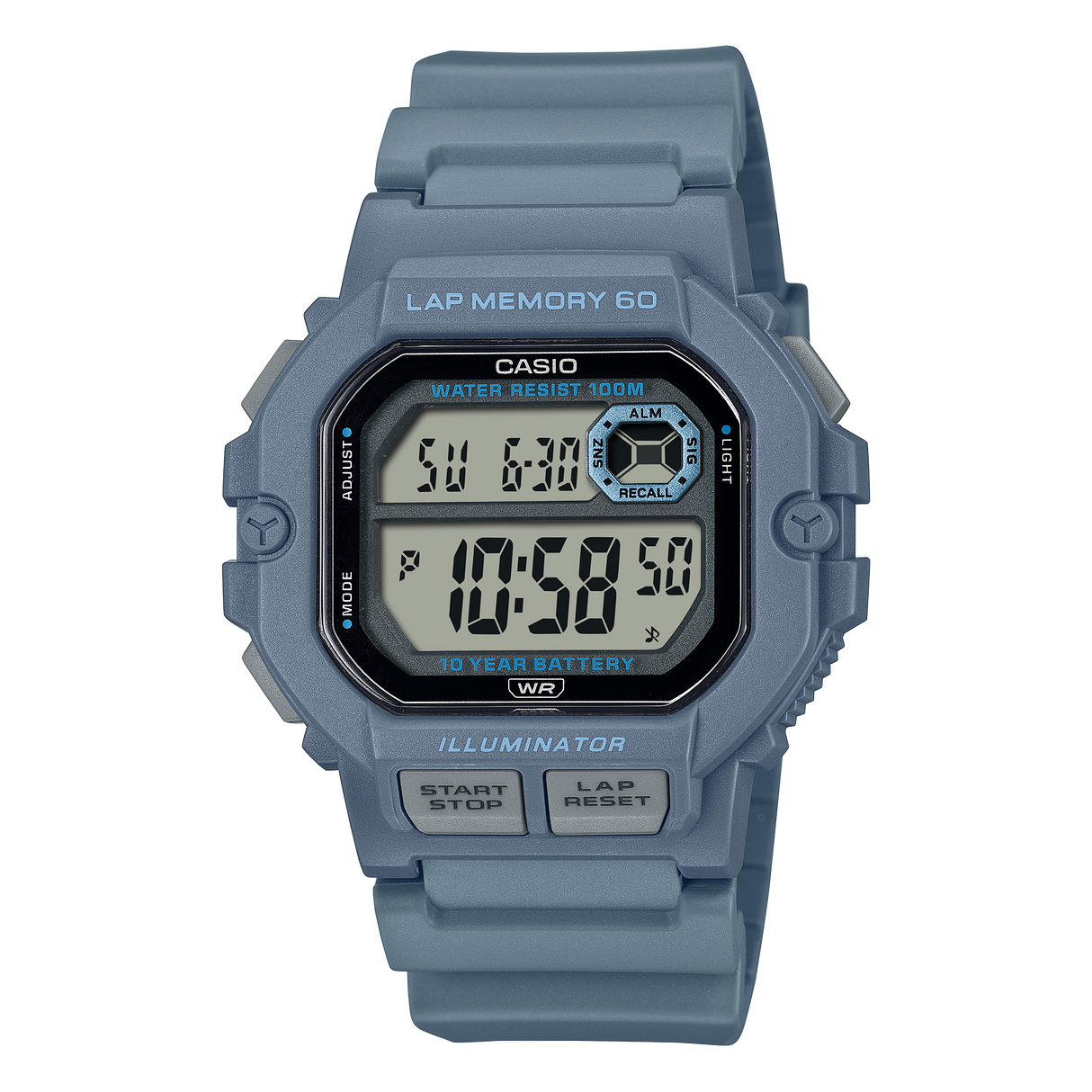 WS-1400H-2AV Casio de caballero pulsera de resina 10 años de bateria
