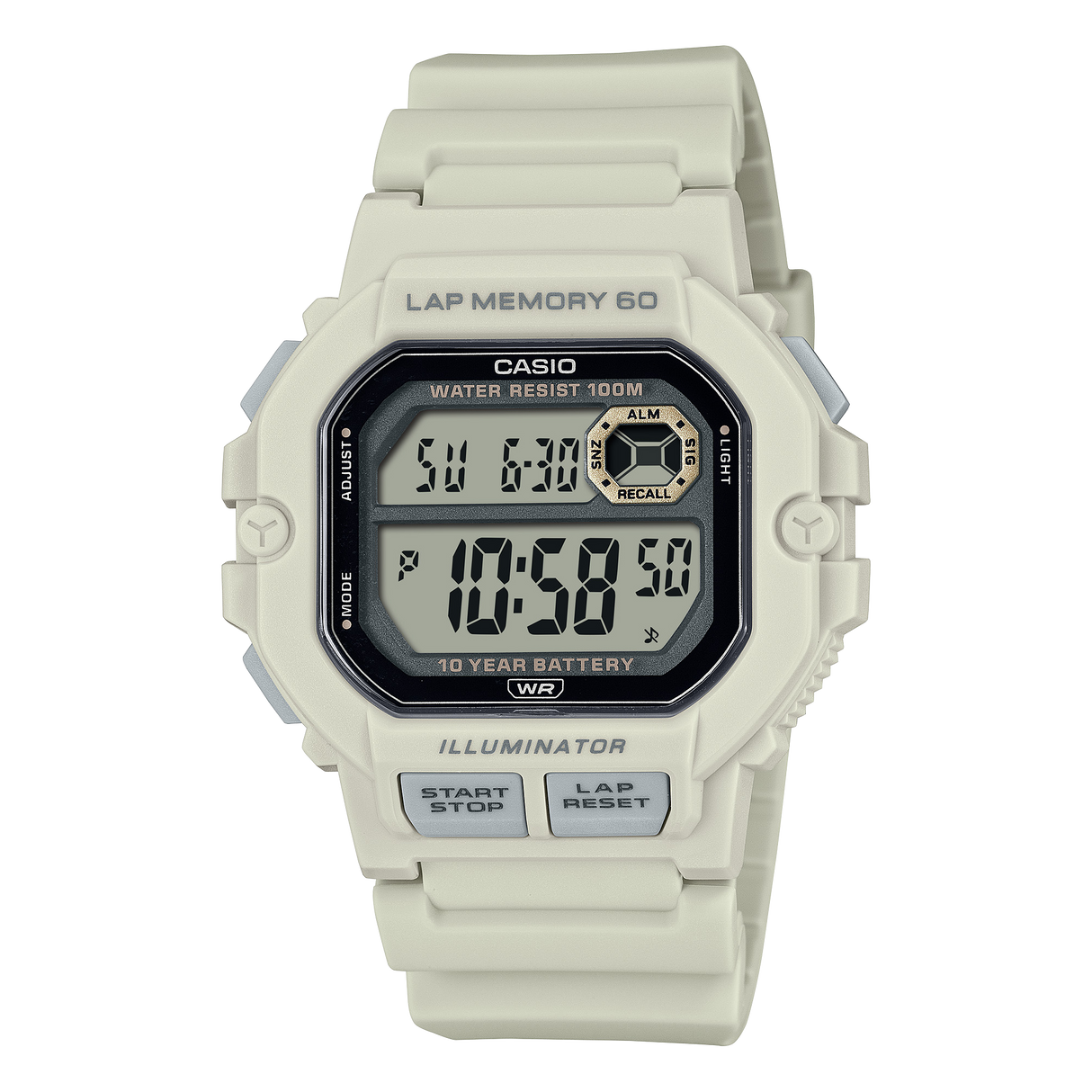 WS-1400H-8AV Casio de caballero pulsera de caucho 10 años de bateria